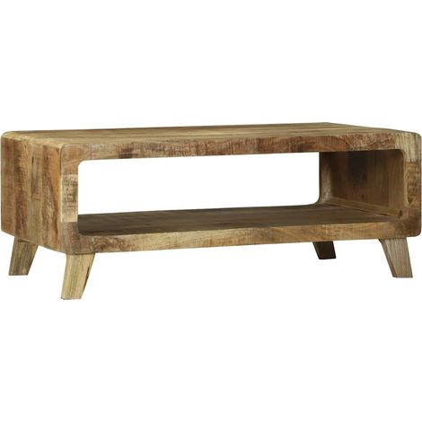 Table basse,Table d'appoint,Table de Salon Marron 90 x 50 x 35 cm Bois de manguier brut massif CFW23383 (1/5)