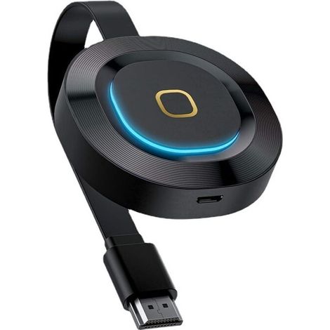 Dongle d'affichage WiFi sans fil - Récepteur d'affichage sans fil WiFi 5 GHz + 2,4 GHz - Adaptateur d'affichage sans fil 4K compatible Android/IOS/PC/TV/moniteur, noir (antenne double) (1/5)