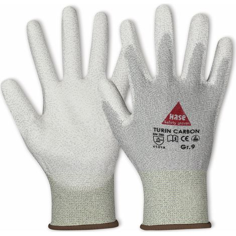 Hase Turin Carbon (Esd) Montagehandschuh aus Nylon-/Carbonfeinstrick Größe 11 10 Stk