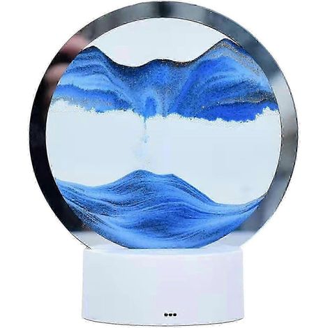 Lampe de table z PAVEOS 3D effet sable, lampe d'ambiance sablier en mouvement pour salon et chambre (15 ml) Bleu - Compatible avec les motifs de sable mouvant (1/5)