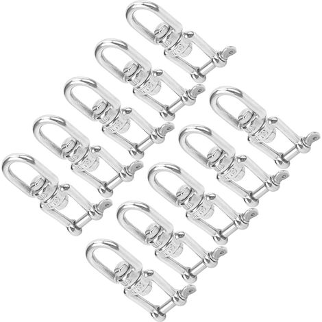 10 pièces mousquetons doubles pivotants en acier inoxydable avec émerillon, crochets de levage M5 pour gréement et accessoires (1/5)