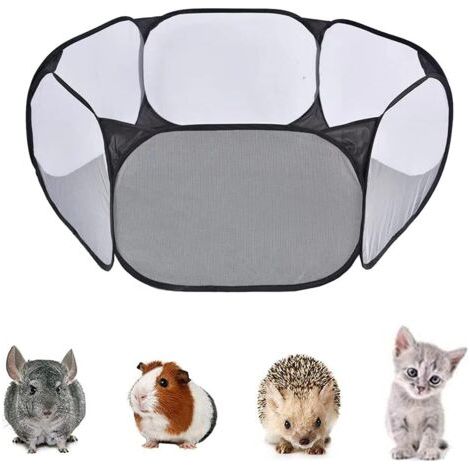 Käfigzelt für Kleintiere, tragbarer Laufstall für Kleintiere, faltbarer Zaun für Kleintiere, transparenter Laufstall für Haustiere, für Kaninchen, Hamster, Chinchillas und Igel (1/5)