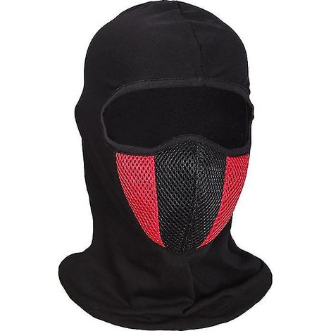 Atmungsaktive Motorrad-Sturmhaube, Vollgesichtsmaske, Motorradhelm, Halsmaske, Motorradzubehör – rot
