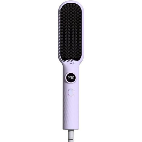 Pettine - Piastra per capelli - Pettine riscaldato - Pettine elettrico - Piastra per capelli ionica - 5 impostazioni di temperatura regolabili - Riscaldamento rapido - Antiscottatura - Viola