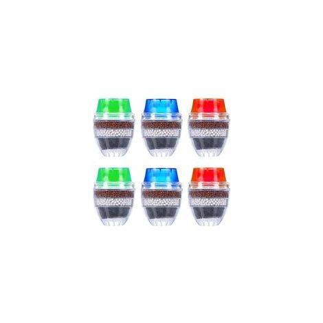 Filtre eau Robinet à Charbon Actif, 6 Pièces Purificateur Mini Water Filtre Robinet pour Cuisine Water Filter, Qualité Universel Filtre Anti Calcaire eau Robinet Rond pour Kitchen (5 Layer Filtration) (1/5)