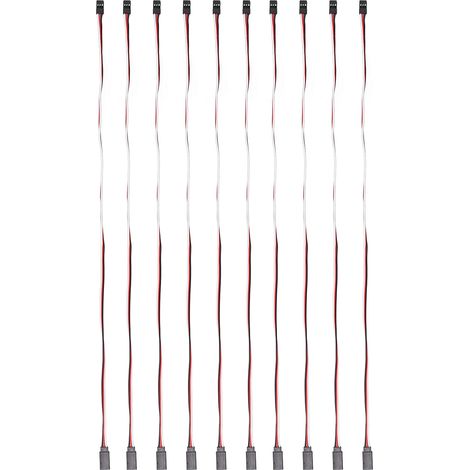 10 Stück 3-poliges Servo-Verlängerungskabel für Modellauto-Servotreiber, Messing-Innenkern, 500 mm, Stecker auf Buchse (1/5)