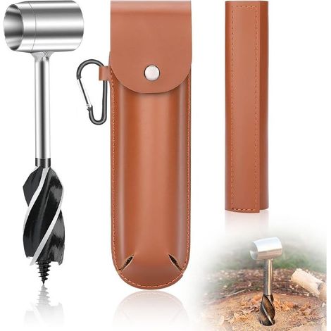 Tarière Manuelle à Main, Foret à Bois Manuel à Bois vis à Main Outils Bushcraft Foret à Main Polyvalente pour le Travail du Bois Le Camping l'extérieur la Randonnée (1/5)