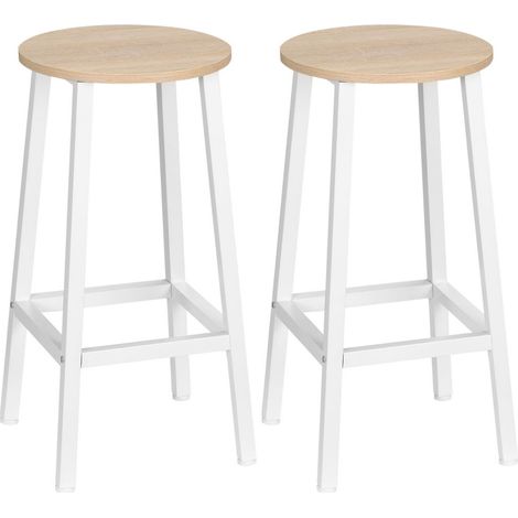 SET 2 SGABELLI DA CUCINA IN TRUCIOLATO CON POGGIAPIEDI 32.5X32.5X65 CM (1/5)