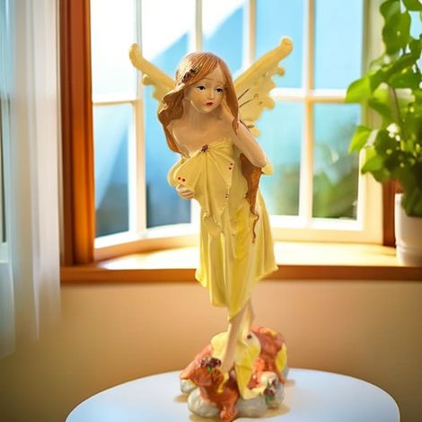 Figurine Ange - Résine - Décoration Intérieure - 22 cm de Hauteur - Pour Salon Chambre ou Étagère - 1 Pièce (1/5)