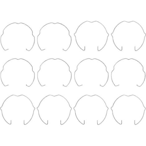 Lot de 12 fixations pour spots encastrés, clips de fixation à ressort argentés. (1/4)