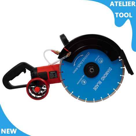ATELIER 3500W Electric Concrete Saw Pure Copper Motor scie à béton 3800RPM avec lame de scie 13.78in (1/5)