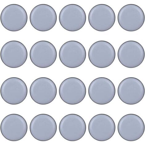 BUNTHAUS Stuhlgleiter, 25 mm, 20 Stück, Möbelgleiter, Teflongleiter für Bürostühle (20 mm runde Form)
