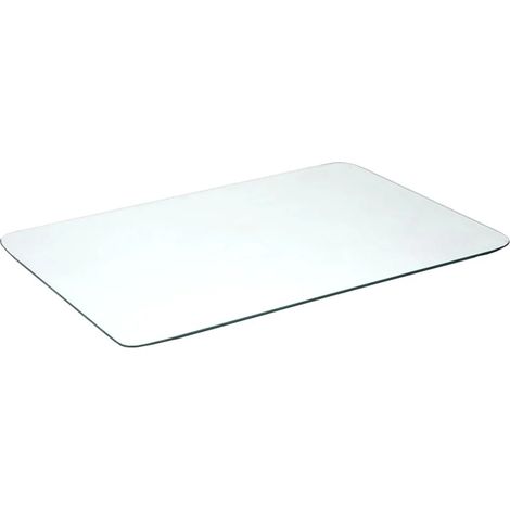 Plateau 120 x 60 cm en verre trempé transparent angles arrondis (1/3)