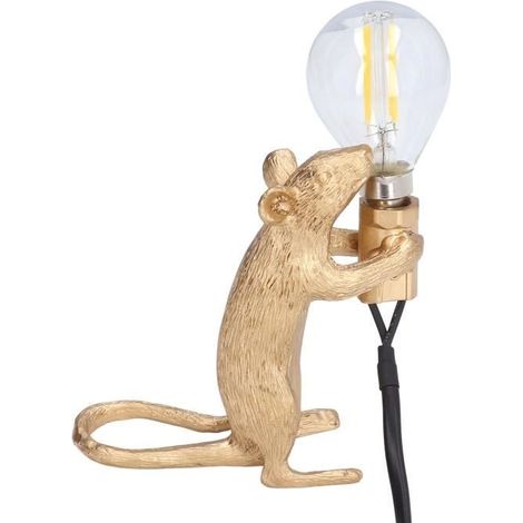 Zerone Lampe d'animaux Lampe animale éclairage doux opération simple image réaliste lampe de souris en résine moderne pour (1/4)