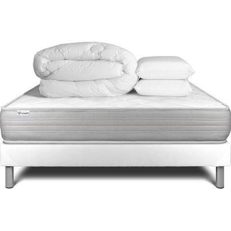 Pack Colchón blanco espuma viscoelástica 140 x 200
