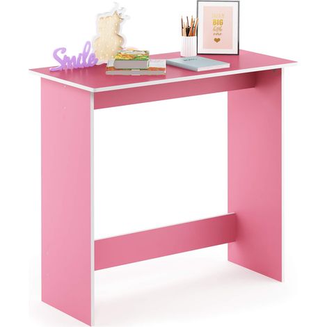 Table d'Étude, Blanc, Bois, Rose Bonbon, One Size (1/5)