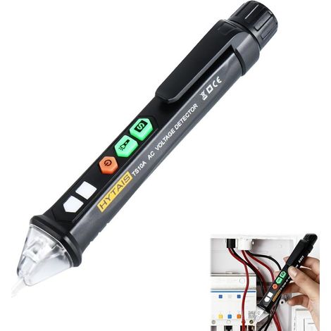 Détecteur de Tension Sans Contact Avec Stylo Testeur de Tension Outillage Electricien Détecteur de Voltage AC 12-1000V Avec Alarme Sonore et Lumineuse et Lampe Torche avec Notice (1/5)