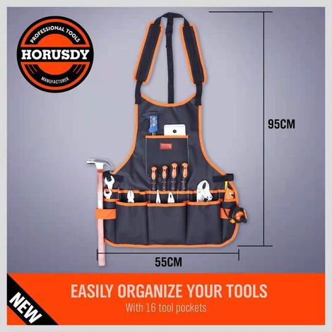 Bavoir, tablier, sac à outils, matériel de travail du bois et de jardinage, sac à outils en tissu Oxford, 317 g, 90505 (1/5)