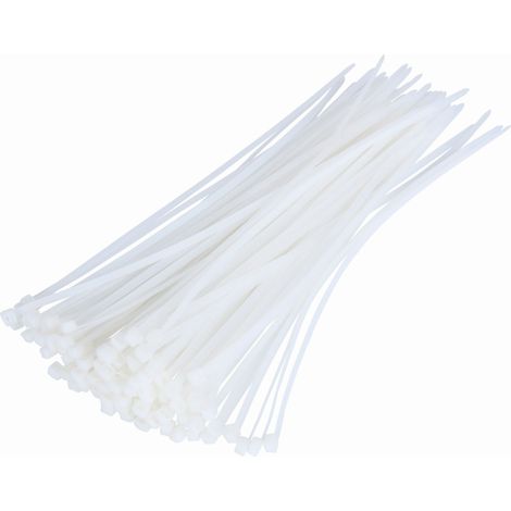 Werka Pro – Lot de 100 colliers rapides blancs 300 x 4,8 mm – Fixation rapide – Pour assemblage sécurisé – Usage professionnel