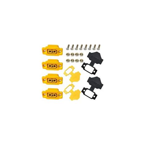 Set mit 4 XT60BE-F Einbausteckern mit Gummikappen + wasserdichten Schrauben für LiPo-Akkus, kompatibel mit allen XT60 Gold 2-Pin-Steckern (1/5)