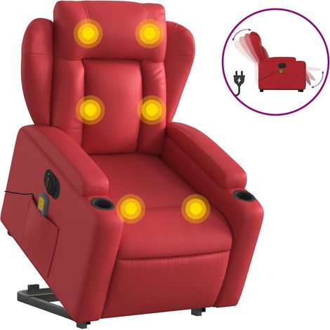 Maison Exclusive - Poltrona Alzapersona Reclinabile Elettrica Rossa in Similpelle