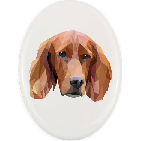 Setter inglese, Laverack - piastrella geometrica con foto e iscrizione di Art-Dog (1/4)