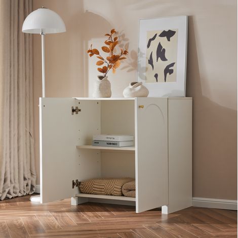 Sideboard Kommode 80x40x80 mit Stauraum Weiß OKMYHOME (1/5)