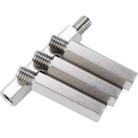 M6 Sechskant-Abstandshalter – 5er-Pack – Edelstahl 304 – Robuste und langlebige Befestigung – Für Leiterplatten und Panels – 25 mm + 8 mm (1/5)