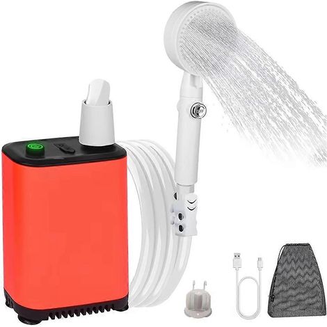 Douche portable avec affichage numérique, douche de camping extérieure, étanche IPX7, pompe de douche électrique, rechargeable. (1/5)
