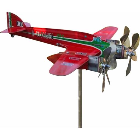 Flugzeug-Windmühle, Metall-Flugzeug-Modellierungs-Windmühle, Flugzeug-Wetterfahne, Flugzeug-Windrichtungsanzeige für Hof- und Gartendekoration (1/5)