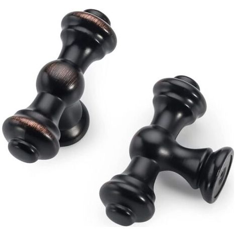 QORVA-6 Pièces Poignées Noir - Boutons Armoire Cuisine Bouton Meuble Moderne pour Commode Tiroir avec Vis
