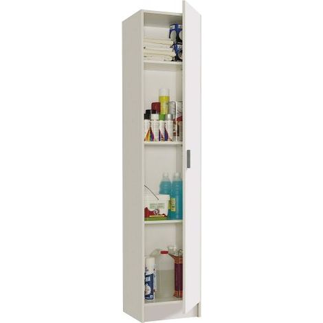 Kit Armadio Alto 180 Bianco 1 Anta con Ripiani Legno Multiuso Mobile Tuttopiani (1/5)