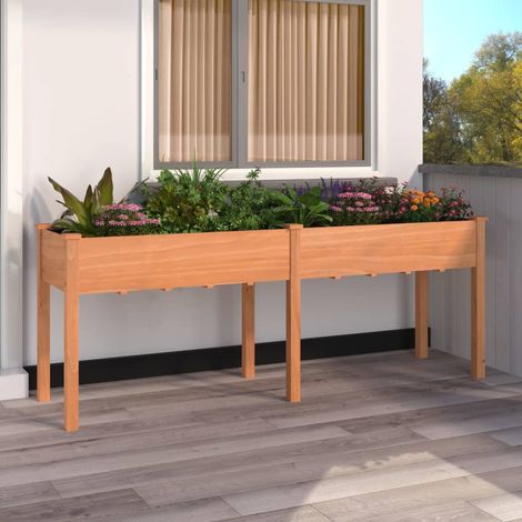 Jardinière avec doublure marron 203x53x76 cm bois massif sapin (1/5)