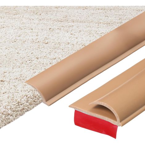 2 Pcs 9.84Ft x 1.18" x 0.2" Bande De Transition Moquette-Carrelage, Bande Autoadhésive Pour Bordure De Moquette, Cache-Fente En PVC, Profilé De (1/5)