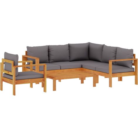Maison Exclusive - Salon de jardin avec coussins 5 pcs Bois d'acacia solide (1/5)