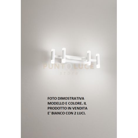 Applique in metallo e alluminio  Bianco Candles LED 12W 3000K CRI80 220-240V 50/60Hz 840L dimmerabile biemissione