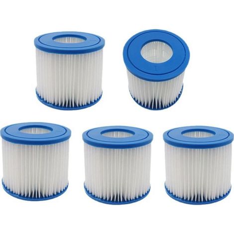 Cartouche filtrante compatible avec les piscines Bestway type I et les filtres Intex E Type VII/D/VII, lot de 5 (1/4)