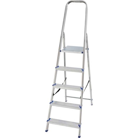 Escabeau alu 5 marches – Hauteur totale 173 cm – Charge maximale 150 kg – Pliable et léger pour travaux en hauteur – Althome