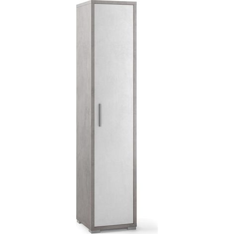 Armadio 1 Anta 39x182x41 cm Cemento/Ossido Bianco (1/2)
