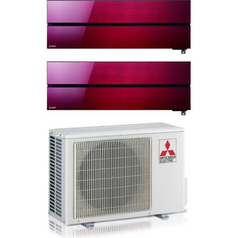 aire acondicionado mitsubishi electric dual split inverter kirigamine style msz-ln 9+12 con mxz-2f42vf ruby red r-32 wi-fi integrado color rojo 9000+12000