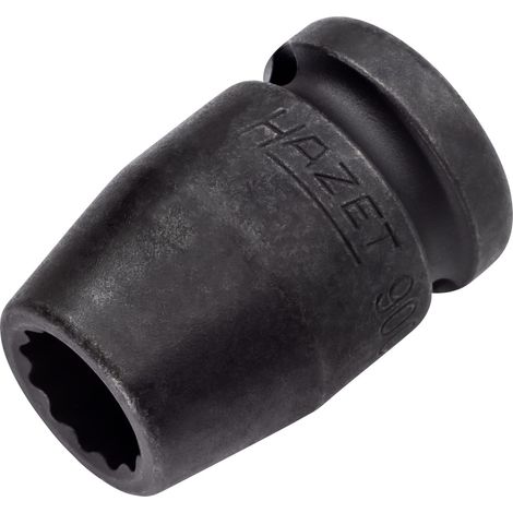 Hazet Schlag-Maschinenschrauber Steckschlüsseleinsatz 900SZ-12, 1/2 (12,5 mm) Vierkant hohl, Außen Doppelsechskant-Tractionsprofil, SW 12 mm (1/4)