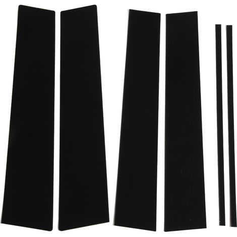 Kit 6 protections montants de portière B en PC brillant noir, habillage moulure custode pour Hilux 2015-2023, garniture auto adhésive (1/5)