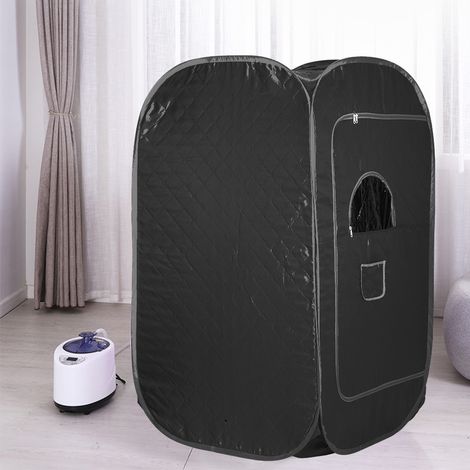 Sauna à Vapeur Portatif, Spa Sauna Transportable à Domicile Pour 1 Personne, Avec Fonctions de Réglage de la Minuterie et de la Température, Noir (1/5)
