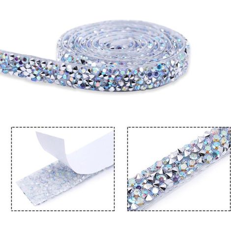 Strass-Klebeband, multifunktional für Hochzeits- und Geburtstagsdekorationen, weiß AB 10 mm (1/5)