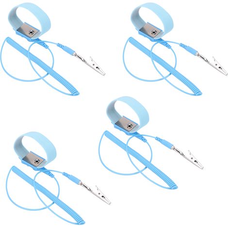 10 bracelets antistatiques de 1,8 m x 2,0 mm pour la mise à la terre et la protection contre les décharges électrostatiques. (1/5)
