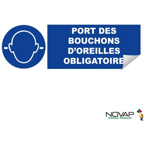 Adhésif Port obligatoire des bouchons d'oreilles - 450x150mm - 4067155