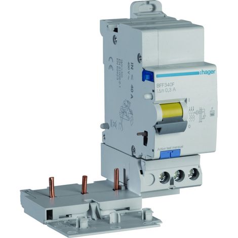 Bloc différentiel 3P 40A 300mA type F - HAGER BFF340F (1/5)