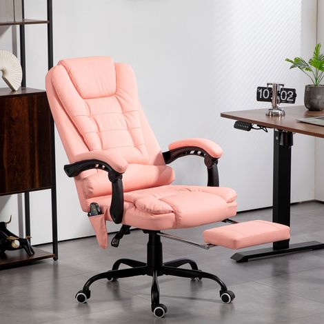 Bürostuhl Chefsessel Massagefunktion 120 kg Rosa OKMYHOME (1/4)