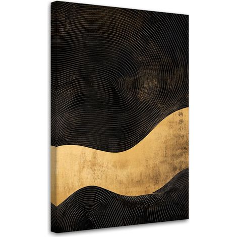 Wandbild Abstraktion Goldene Welle Glamour 60x90 cm