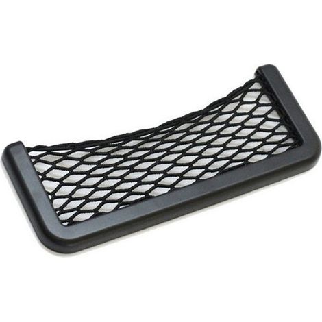 Filet de rangement pour voiture, pochette adhésive multifonctionnelle, support de téléphone, sac de rangement en maille pour accessoires d'intérieur (1/5)